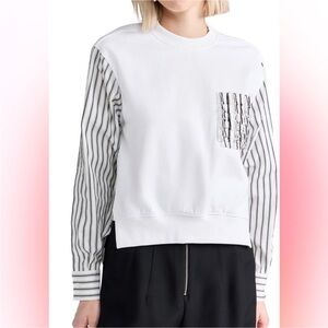 3.1 Phillip Lim NWOT Striped Fringe Pocket Combo Sweatshirt